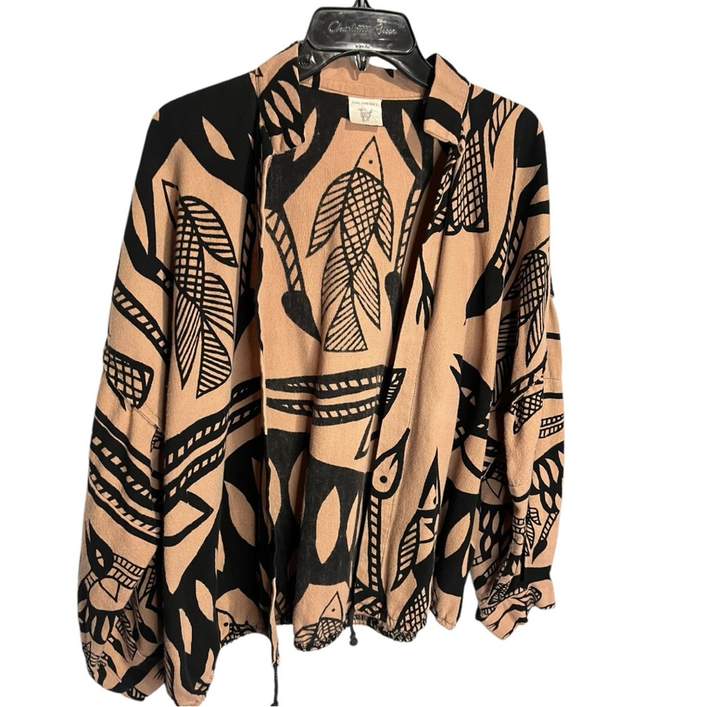 Vintage Ann Maurice Cotton Boho Open Front Jacket